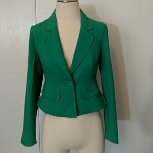 Forever 21 Green blazer with striped lining.